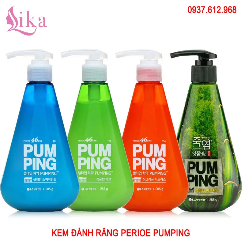 4 loại kem đánh răng Perioe Pumping Hàn Quốc