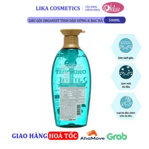Dầu gội Organic Tinh dầu Gừng & Bạc hà 500ml