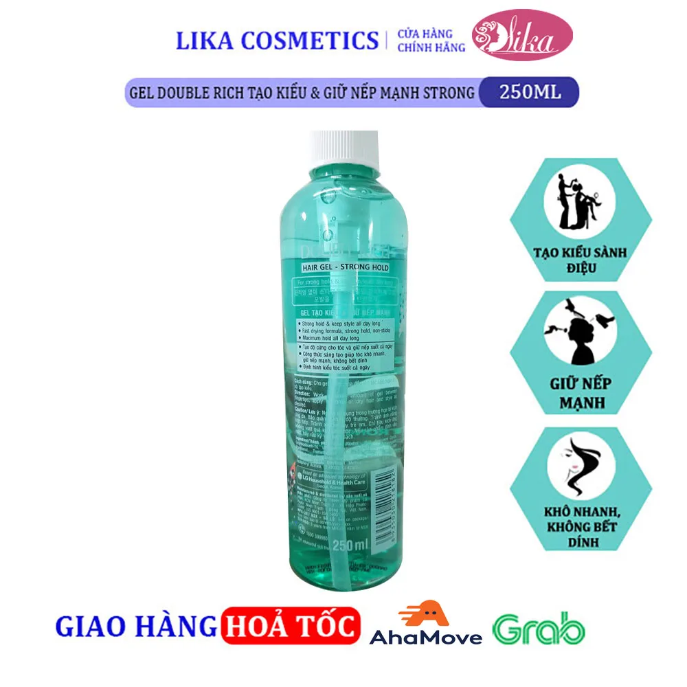 Gel Double Rich tạo kiểu & giữ nếp mạnh Strong 250ml