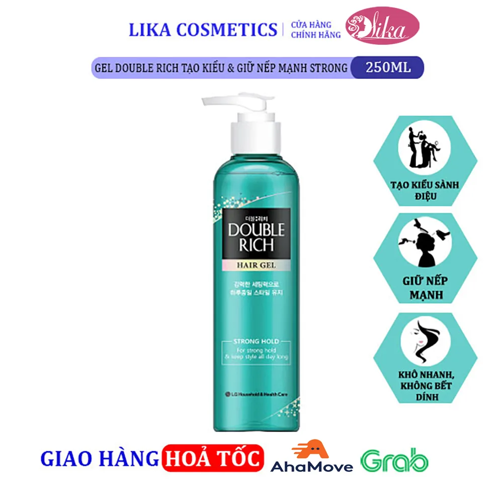 Gel Double Rich tạo kiểu & giữ nếp mạnh Strong 250ml