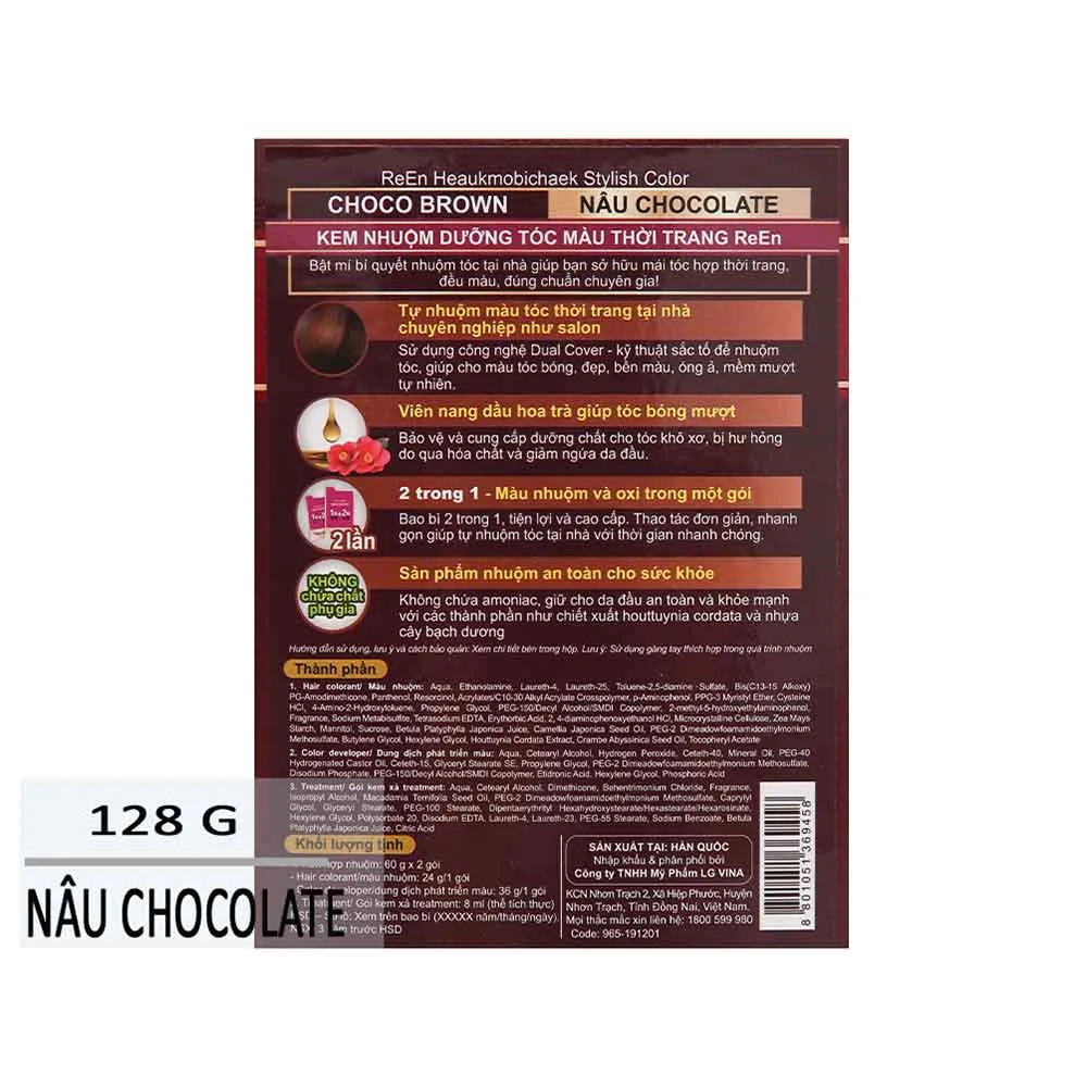 Hưỡng Dẫn Sử Dụng Kem nhuộm dưỡng tóc màu thời trang nâu Chocolate