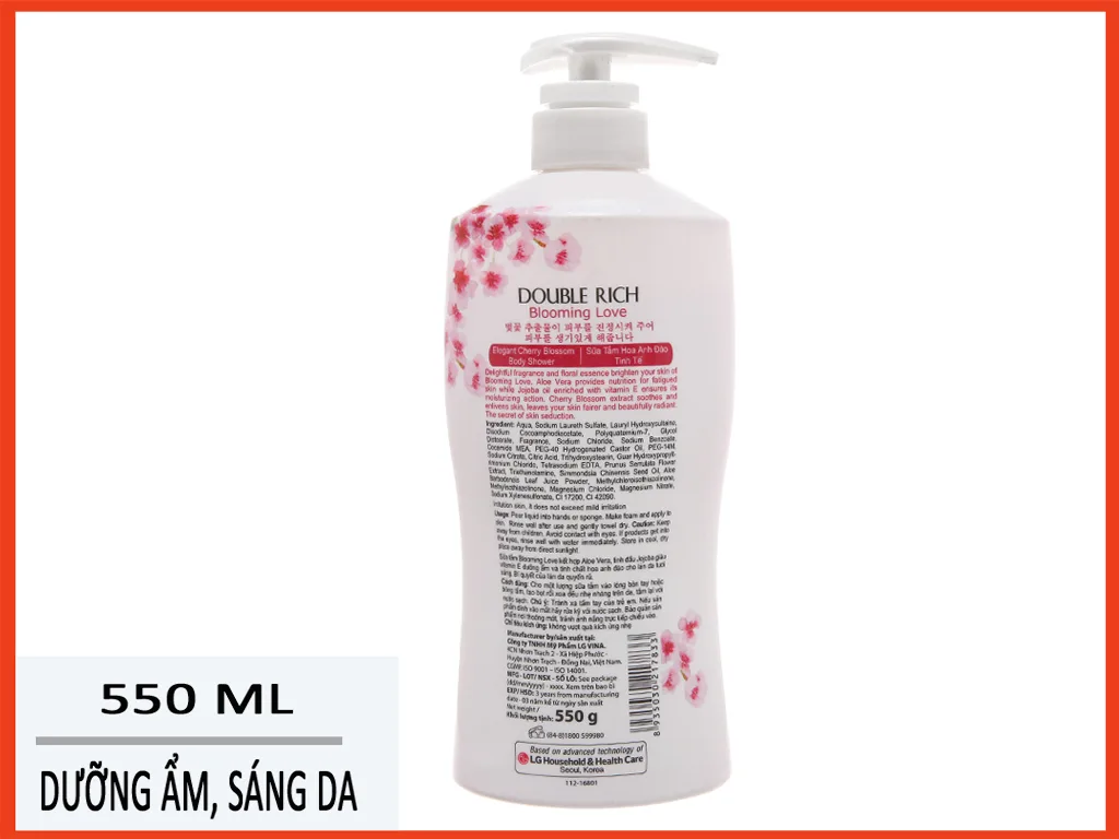 Hưỡng dẫn sử dụng Sữa tắm Double Rich Hoa Anh Đào 550g