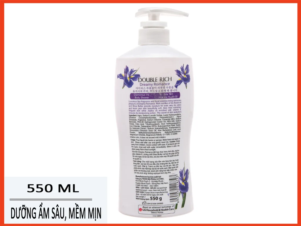 Hưỡng dẫn sử dụng Sữa tắm Double Rich Hoa IRis 550g
