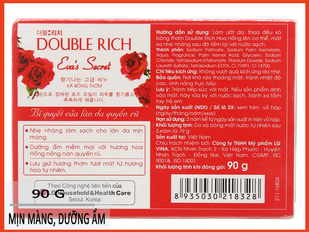 Xà bông Double Rich Hương Hoa Hồng 90g 12 Hưỡng dẫn sử dụng Xà bông Double Rich Hương Hoa Hồng 90g