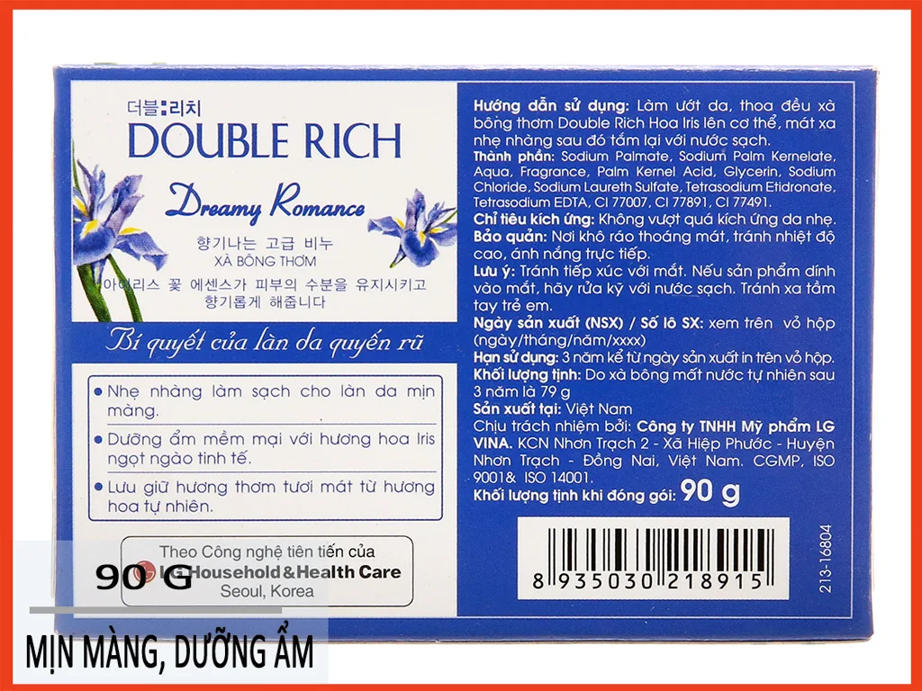 Xà bông Double Rich Hương Hoa IRis 90g 12 Hưỡng dẫn sử dụng Xà bông Double Rich Hương Hoa IRis 90g