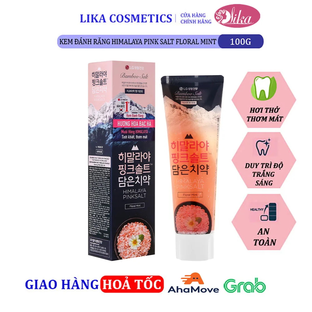 Kem đánh răng muối hồng Himalaya Pink Salt Floral Mint 100g 2 Kem Đánh Răng Bamboo Himalaya Pink Salt Floral Mint 100g