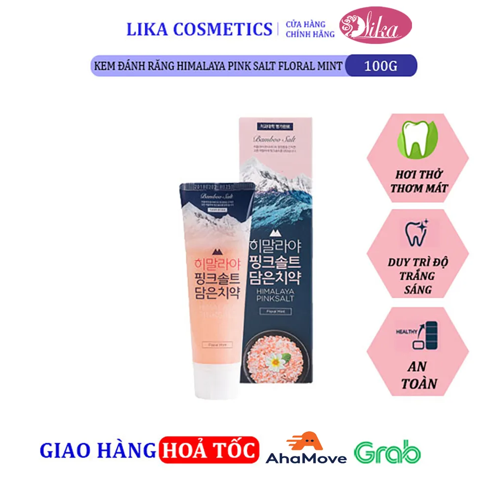 Kem đánh răng muối hồng Himalaya Pink Salt Floral Mint 100g 1 Kem Đánh Răng Bamboo Himalaya Pink Salt Floral Mint 100g