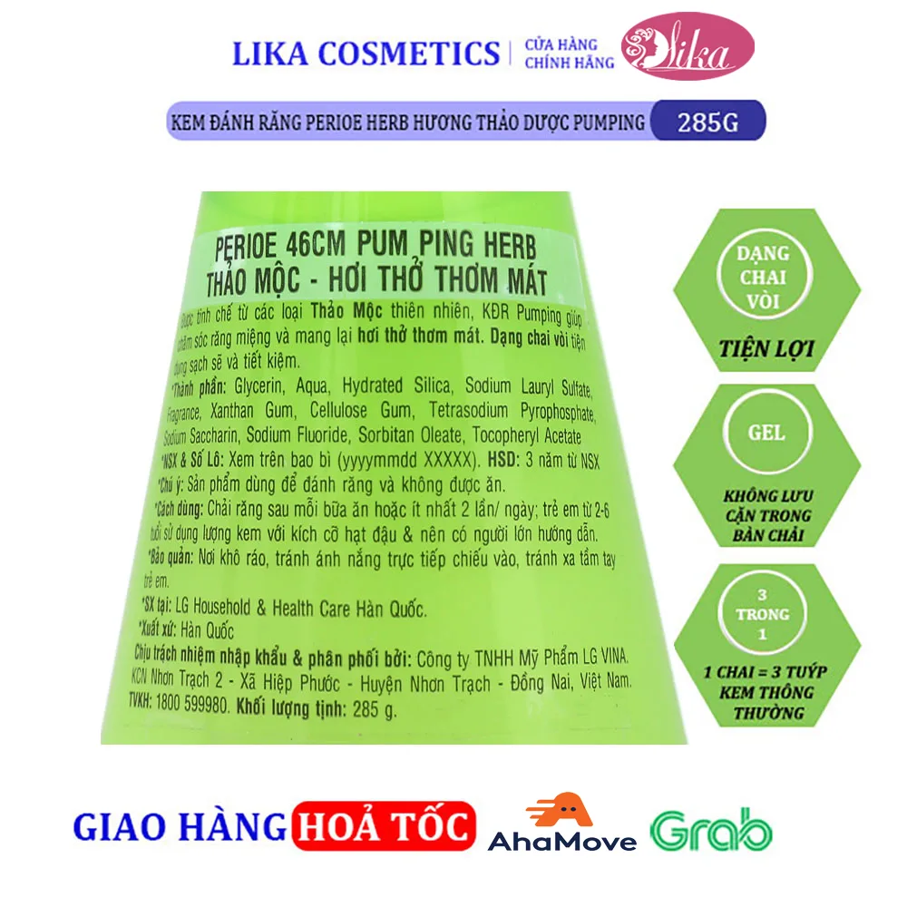 Kem Đánh Răng Perioe Herb Hương Thảo Dược Pumping 285g