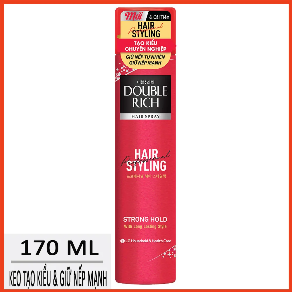Keo Double Rich Strong 170ml - Tạo kiểu và giữ nếp mạnh 8 Keo Double Rich tạo kiểu và giữ nếp mạnh Strong 170ml
