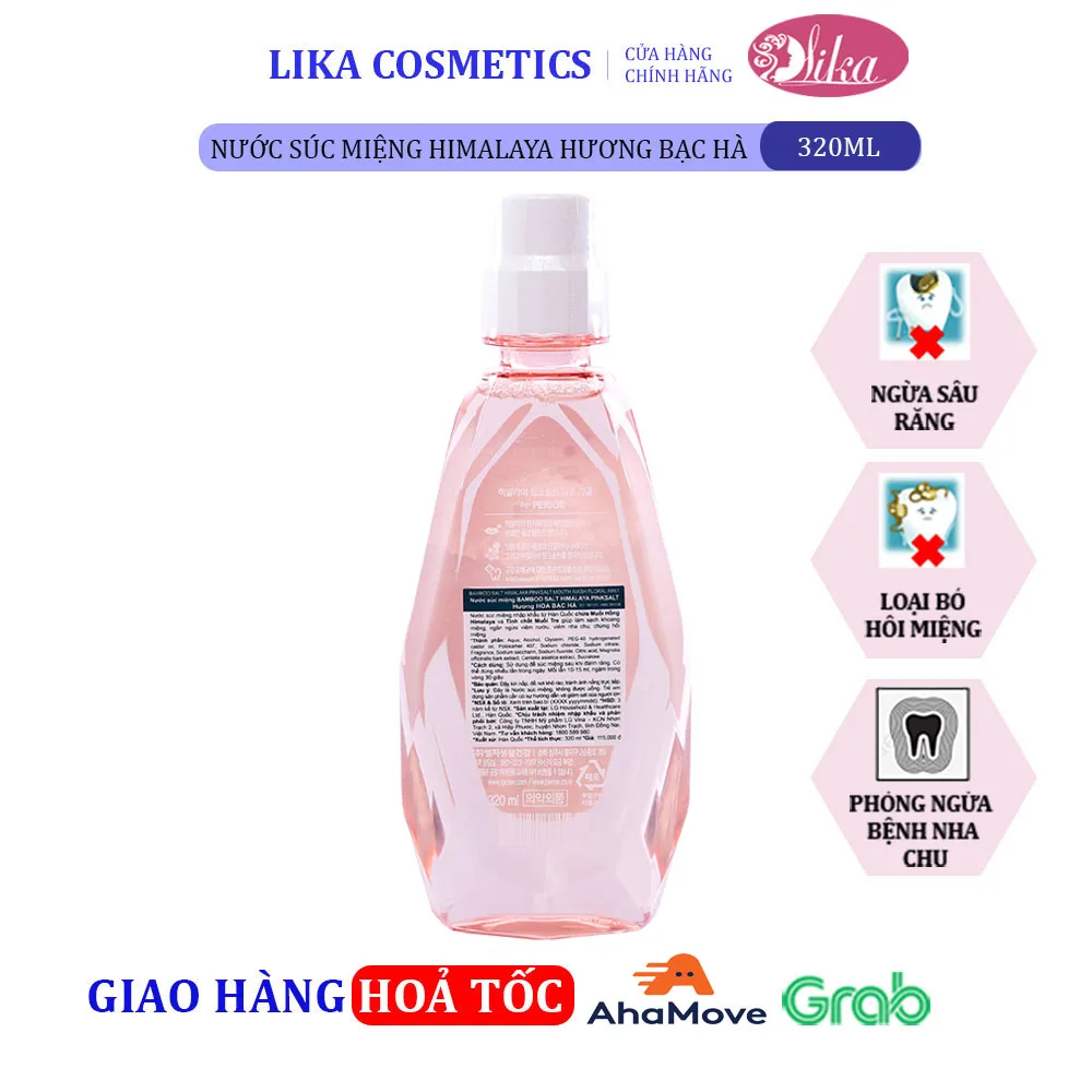 Nước Súc Miệng Bamboo Himalaya Pink Salt Floral Mint Hương Hoa Bạc Hà 320ml