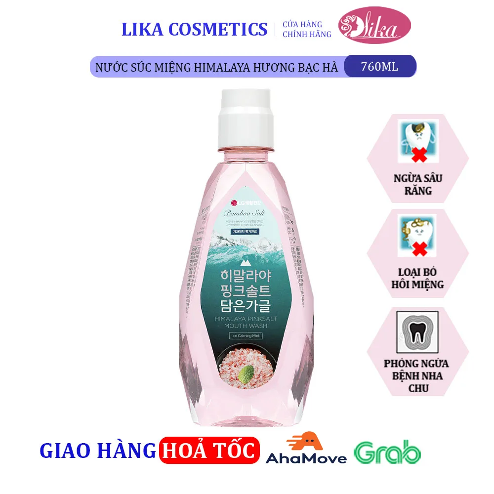 Nước súc miệng Bamboo Salt Ice Calming Mint 760ml 10 Nước súc miệng Bamboo Salt Ice Calming Mint 760ml Hương Bạc Hà