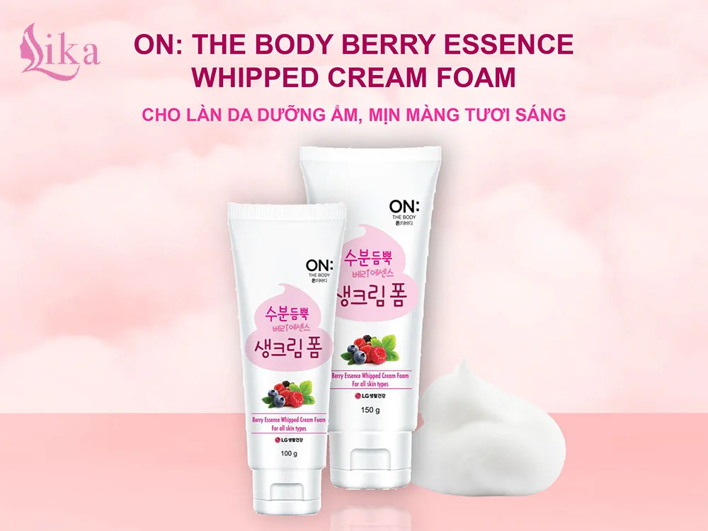 Sữa rửa mặt on the body BERRY ESSENCE WHIPPED CREAM FOAM