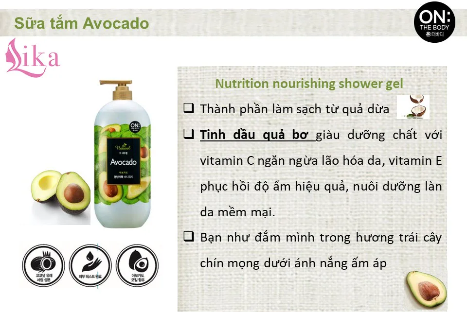 Sữa tắm Avocado Hàn Quốc