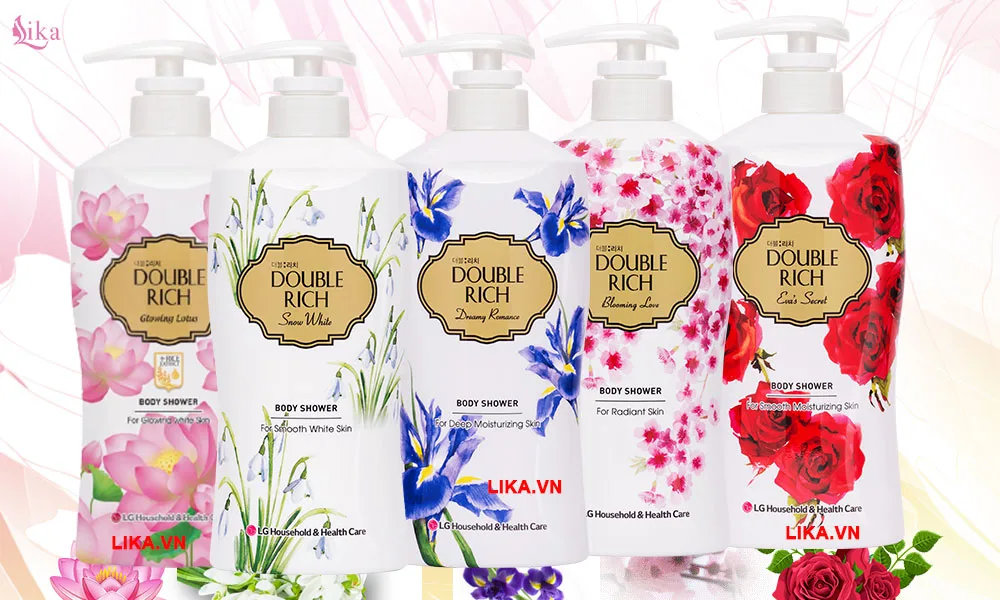Sữa tắm Double Rich Hoa Xuyên Tuyết 550g 9 Sữa tắm Double Rich Hàn Quốc