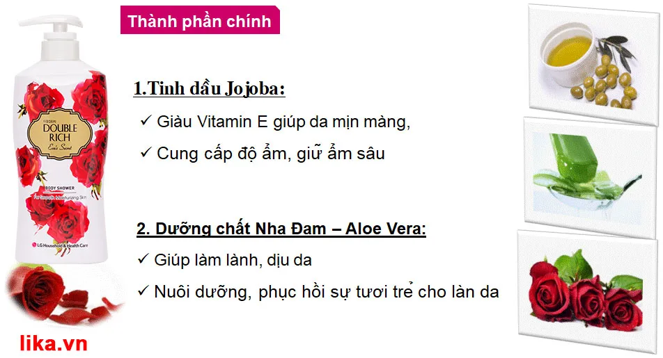 Sữa Tắm Double Rich Hoa Hồng 550g