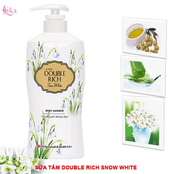 Sữa tắm Double Rich Hoa Xuyên Tuyết 550g 7 Sữa tắm hoa xuyên tuyết Snow White 800g