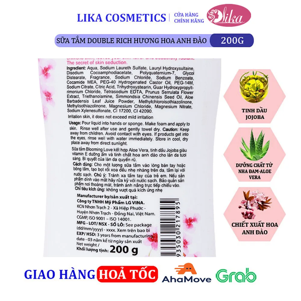Sữa tắm Double Rich Hoa Anh Đào 200g 10 Sữa tắm Double Rich Hoa Anh Đào 200g