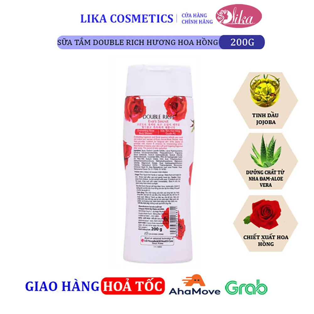 Sữa tắm Double Rich Hoa Hồng 200g 2 Sữa tắm Double Rich Hoa Hồng 200g