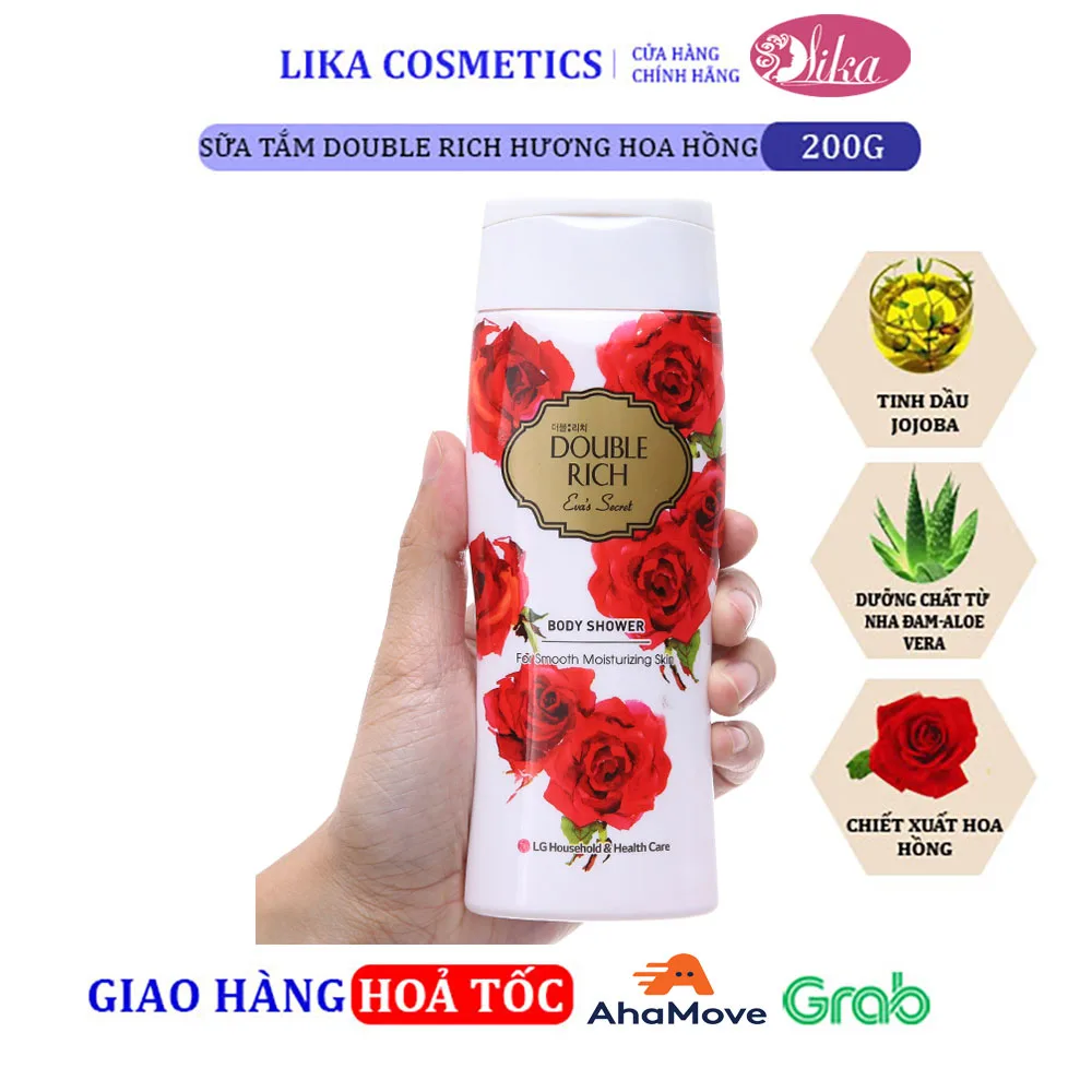Sữa tắm Double Rich Hoa Hồng 200g 3 Sữa tắm Double Rich Hoa Hồng 200g
