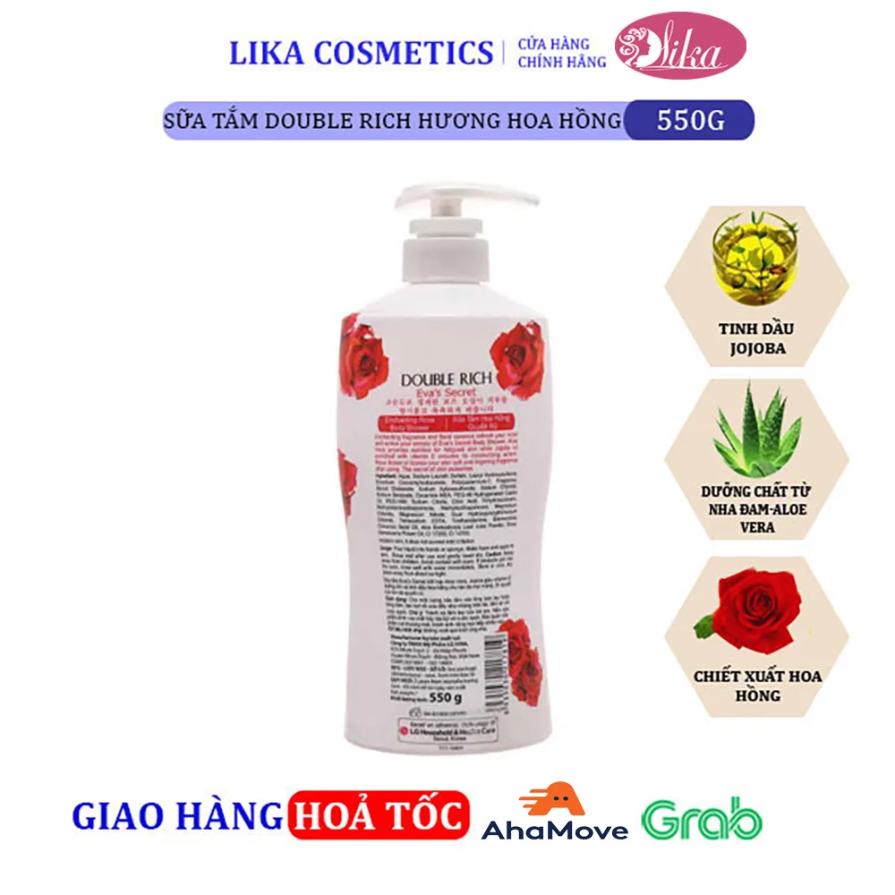 Sữa tắm Double Rich Hoa Hồng 550g
