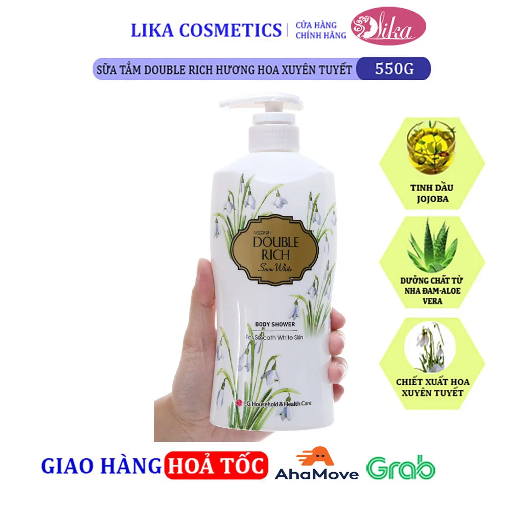 Sữa tắm Double Rich Hoa Xuyên Tuyết 550g 6 Sữa tắm Double Rich Hoa Xuyên Tuyết 550g