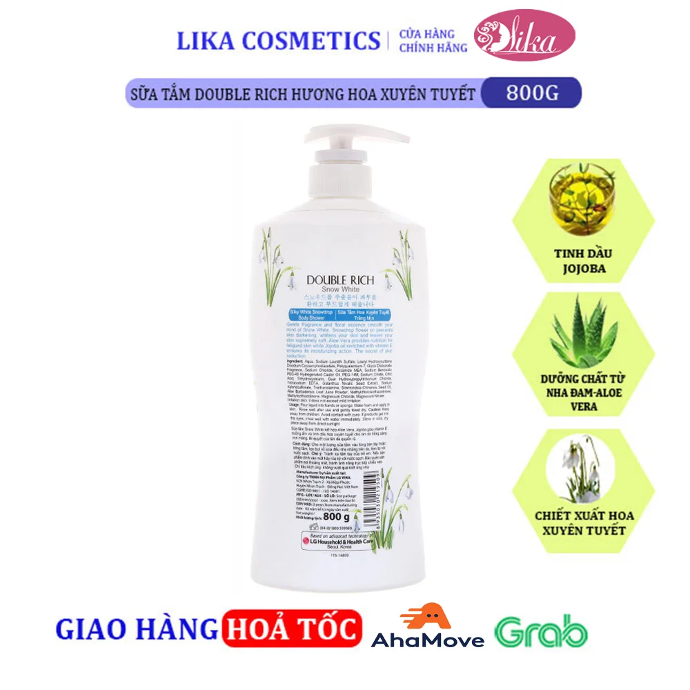 Sữa tắm Double Rich Hoa Xuyên Tuyết 800g 8 Sữa tắm Double Rich Hoa Xuyên Tuyết 800g