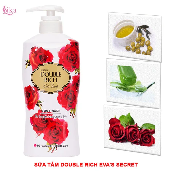 Sữa tắm Double Rich màu đỏ Hoa Hồng