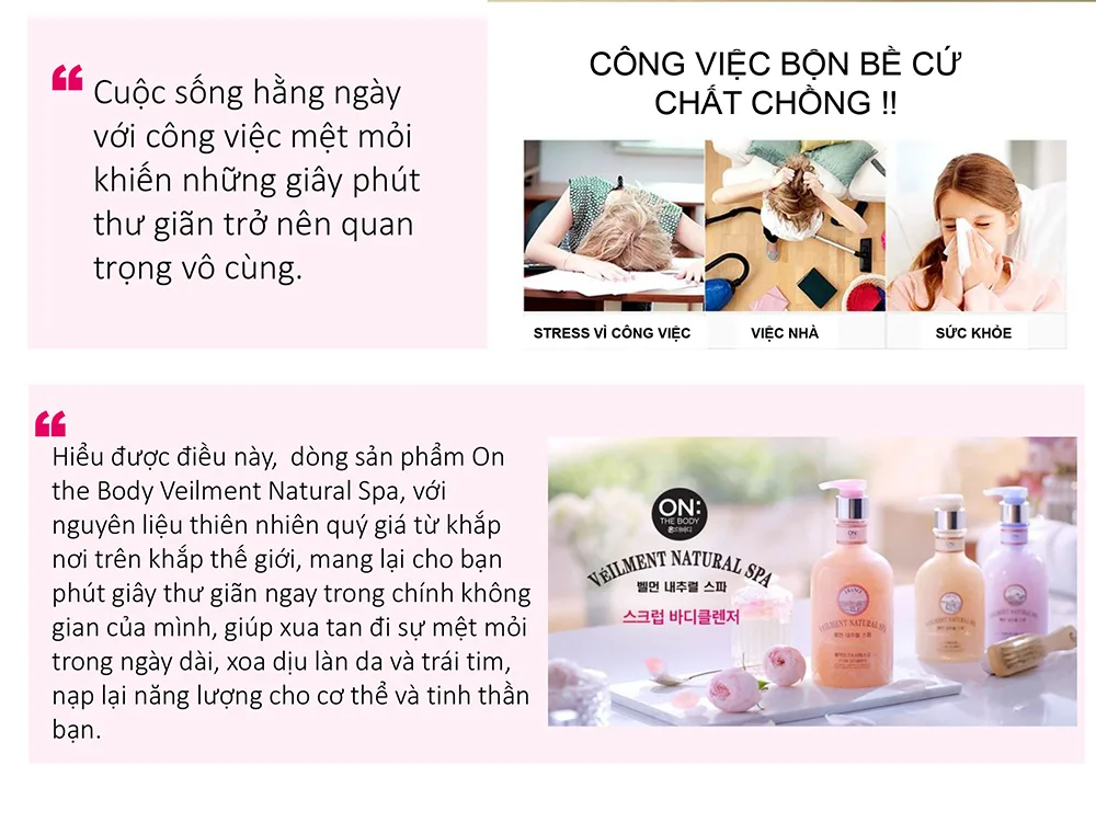 Sữa tắm OTB hạt Veilment Natural Spa Jasmine 600g