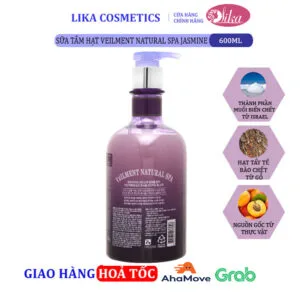 Sữa tắm On The Body hạt Veilment Natural Spa Jasmine 600g