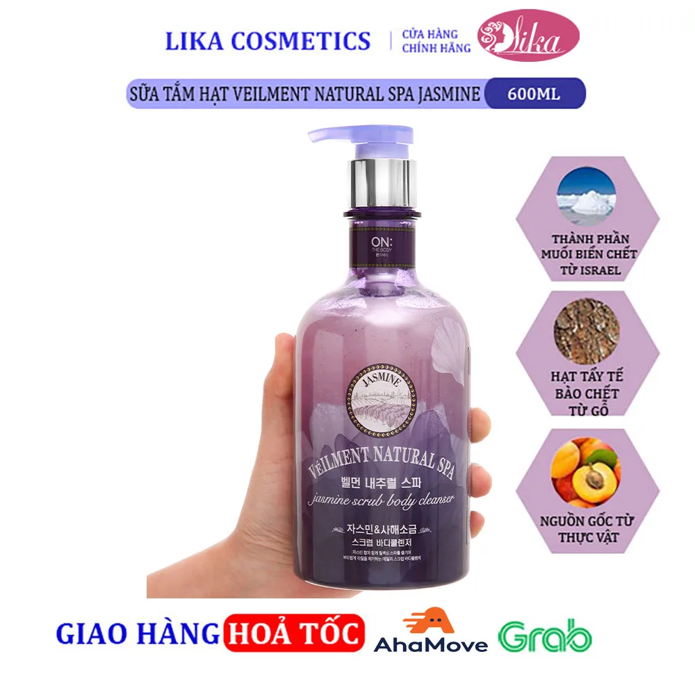 Sữa tắm On The Body hạt Veilment Natural Spa Jasmine 600g