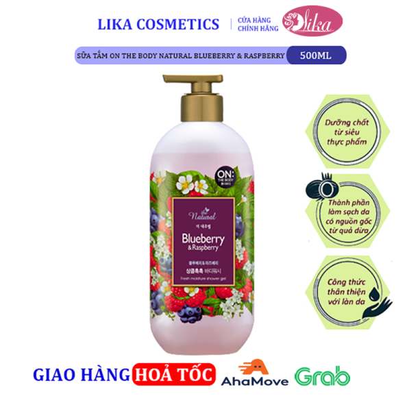Sữa tắm On The Body Natural Blueberry & Raspberry 500g