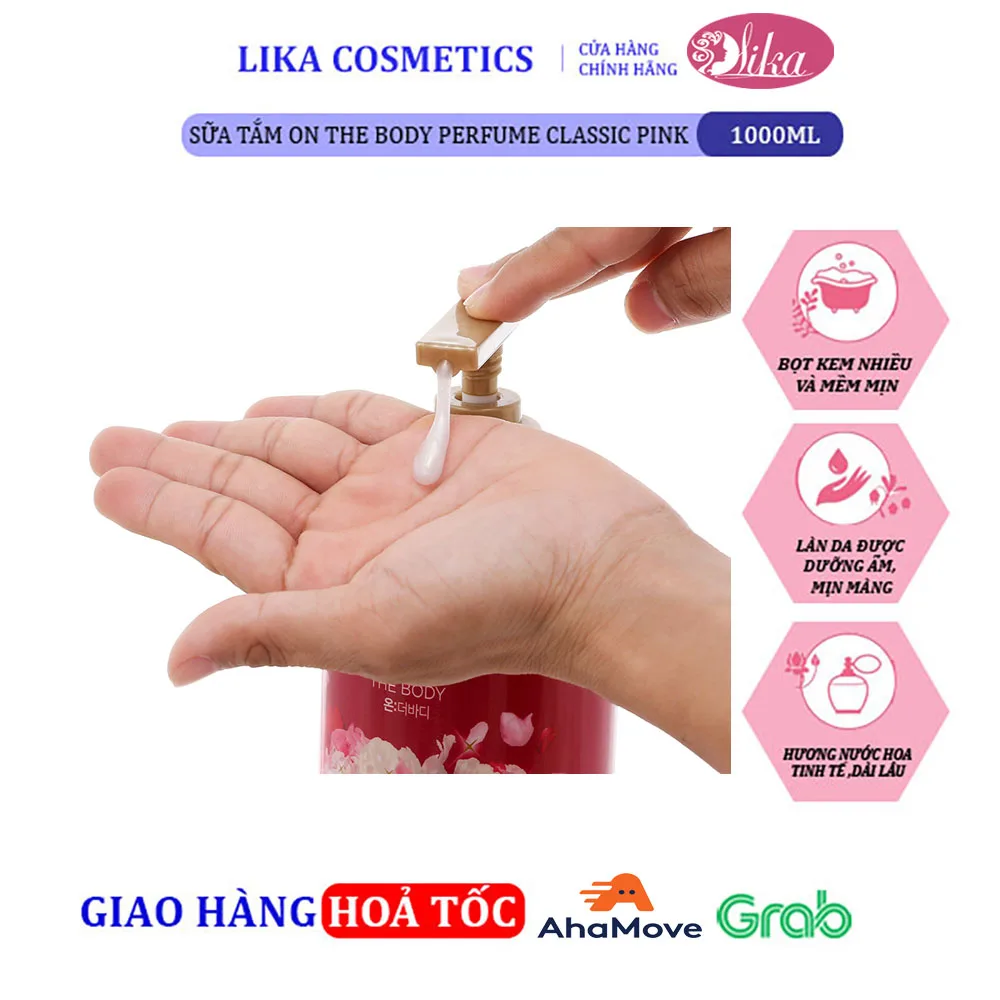 Giá sữa tắm on the body Perfume Classic Pink 1000ml