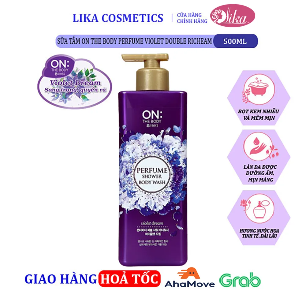 Sữa tắm On The Body Perfume Violet Double Richeam 500g 1 Sữa tắm On The Body Perfume Violet Double Richeam 500g