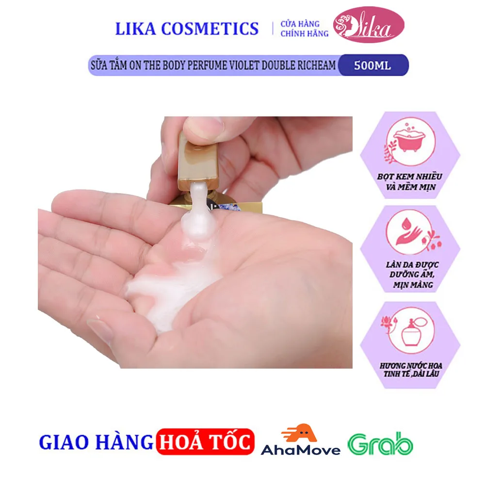 Sữa tắm On The Body Perfume Violet Double Richeam 500g 13 Sữa tắm On The Body Perfume Violet Double Richeam 500g