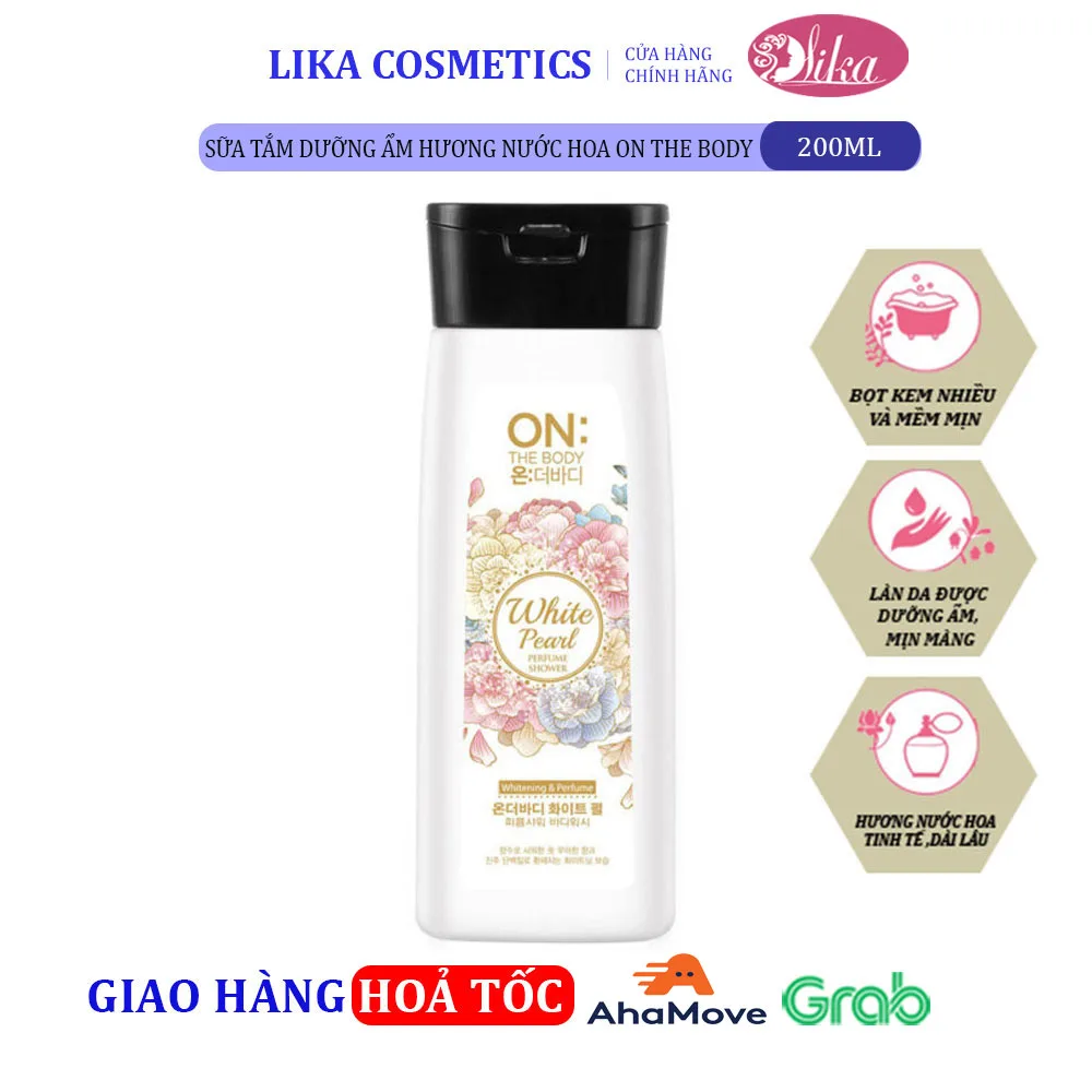 Sữa tắm On The Body Perfume White Pearl 200g 2 Sữa tắm dưỡng ẩm hương nước hoa On The Body 200ml