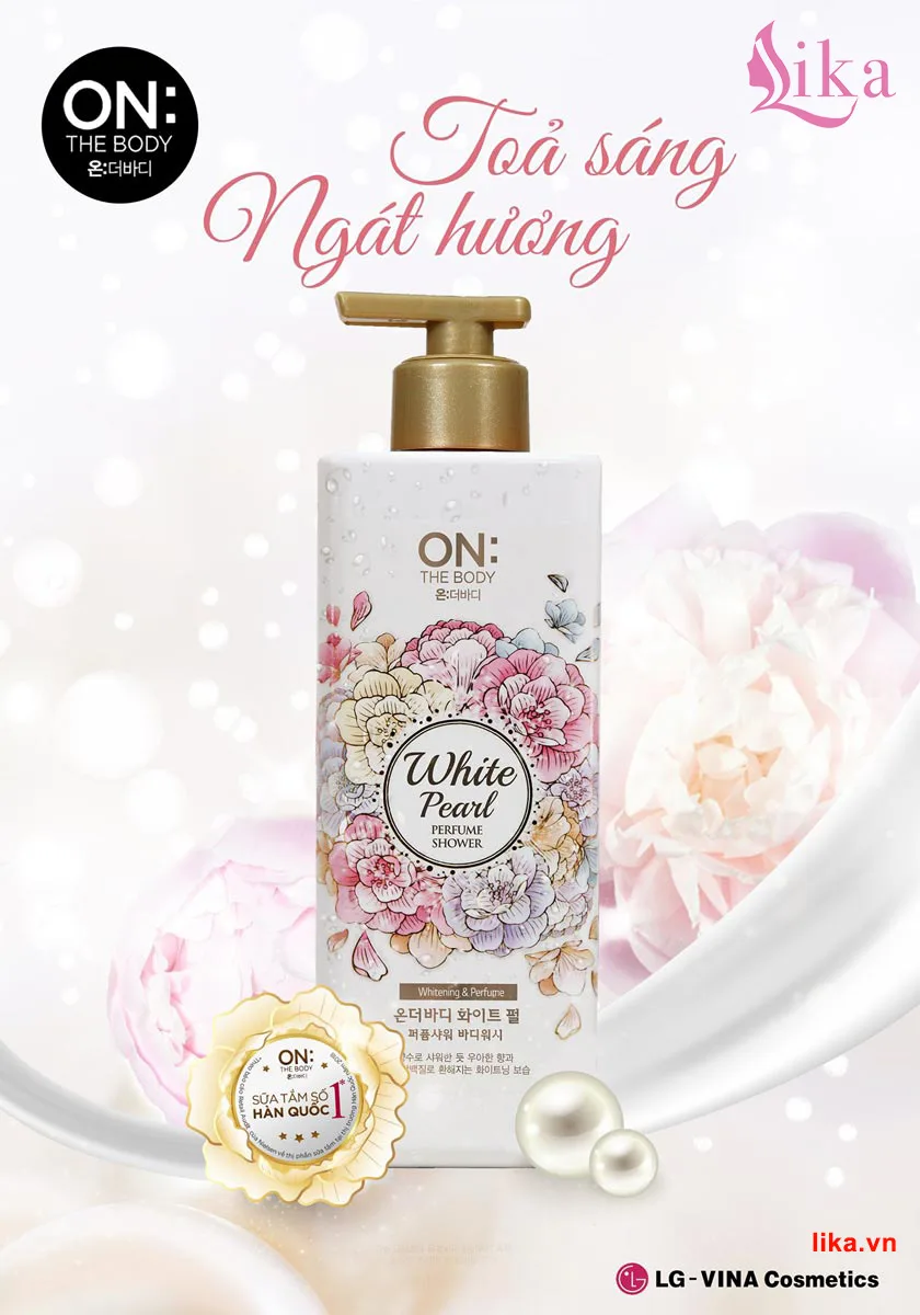 Sữa tắm on the body white pearl 1000ml