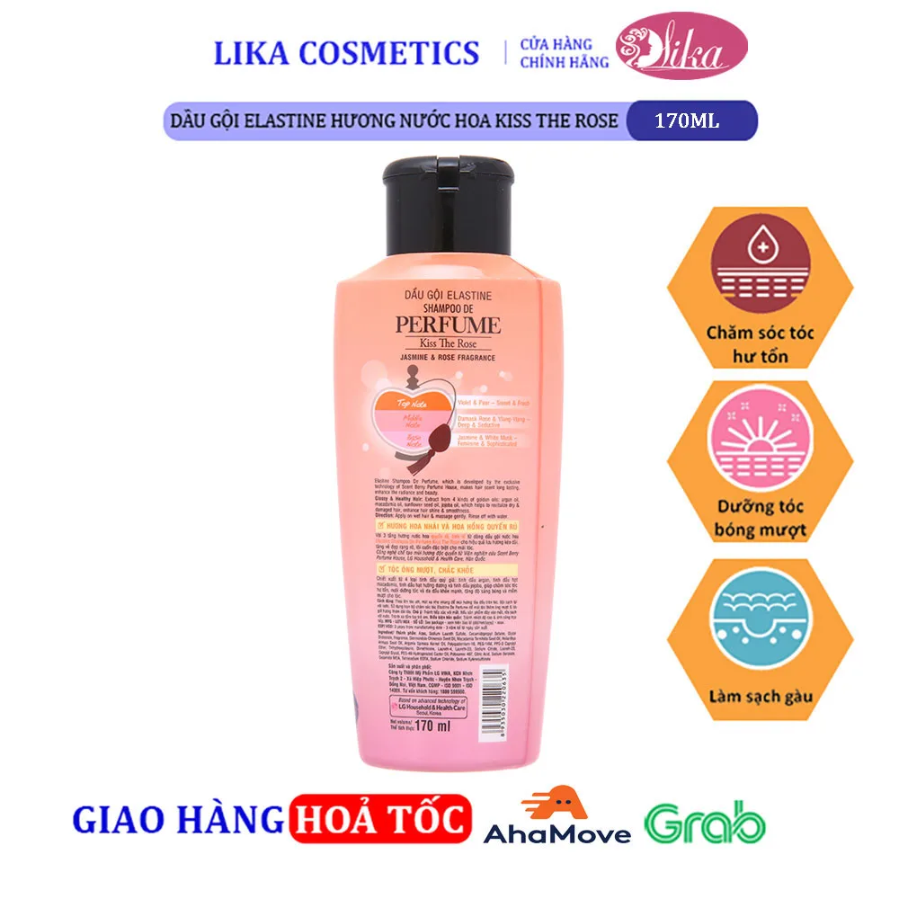 Dầu gội Elastine hương nước hoa Kiss The Rose 170ml