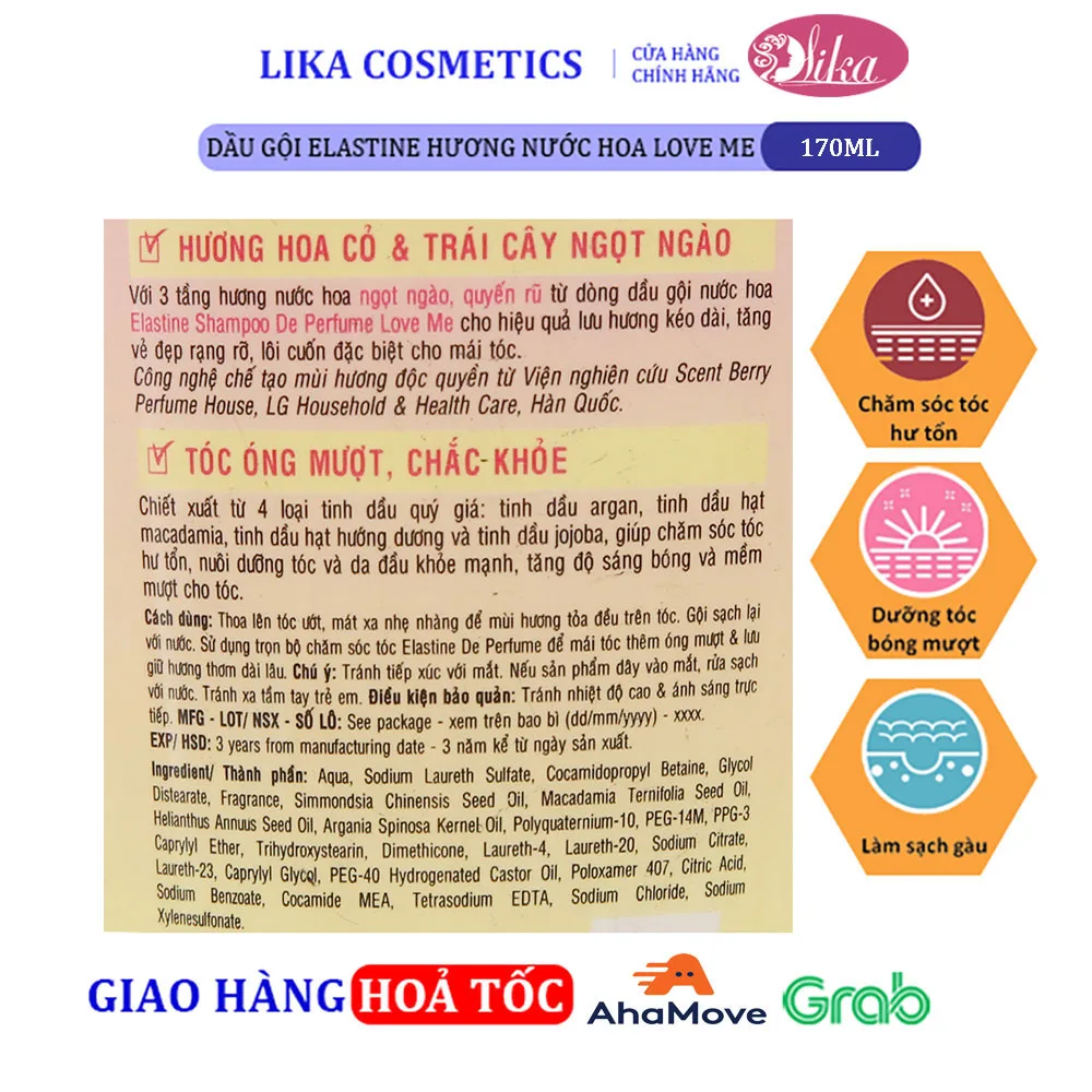 Dầu gội Elastine hương nước hoa Love Me 170ml
