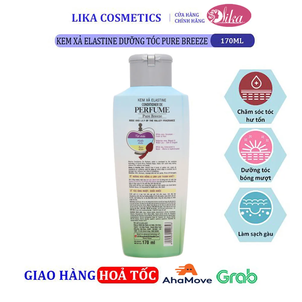 Kem xả Elastine dưỡng tóc Pure Breeze 170ml