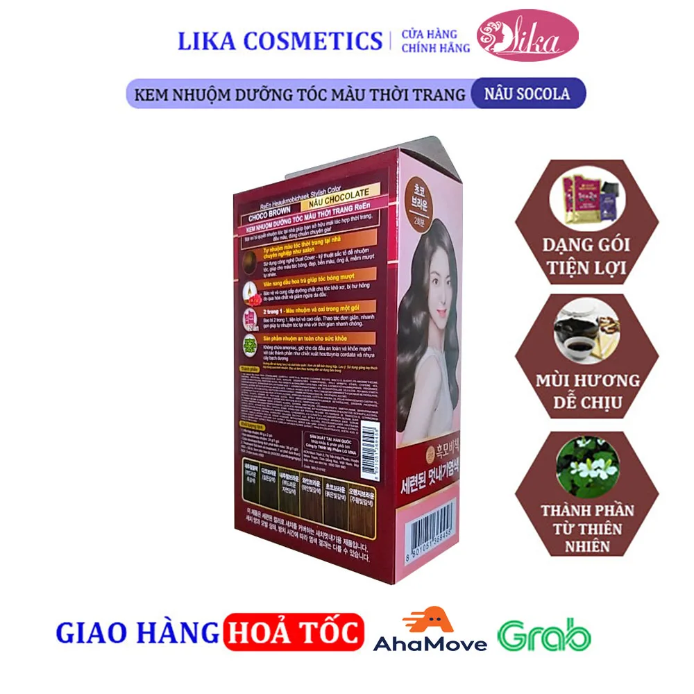 Kem nhuộm dưỡng tóc màu thời trang nâu sôcôla