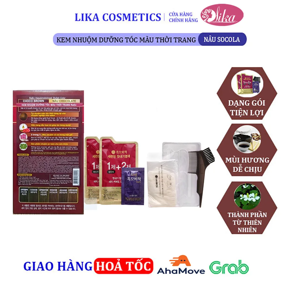 Kem nhuộm dưỡng tóc màu thời trang nâu sôcôla