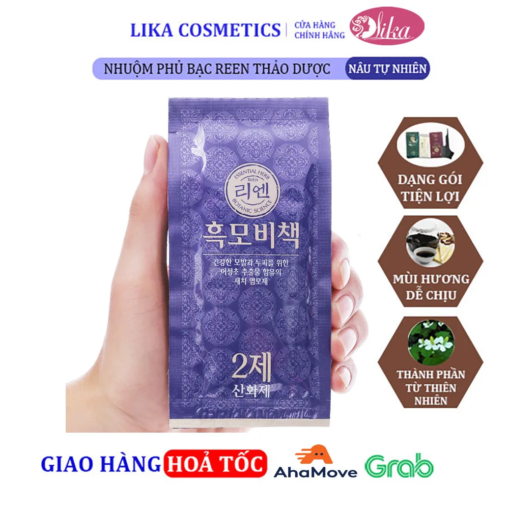 Nhuộm phủ bạc REEN thảo dược Nâu tự nhiên