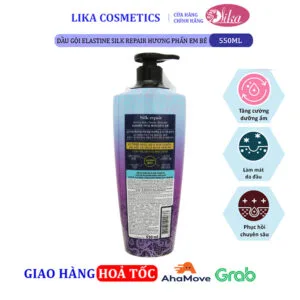 Lika Cosmetics - Mỹ Phẩm Tiêu Dùng Hàn Quốc 61 Dầu gội Elastine Silk Repair Hương Phấn Em Bé 550ml