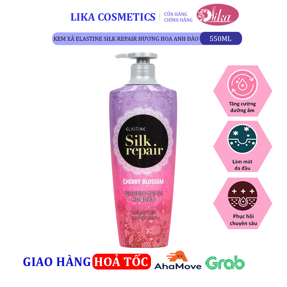 Kem xả Elastine Silk Repair Hương Hoa Anh Đào 550ml