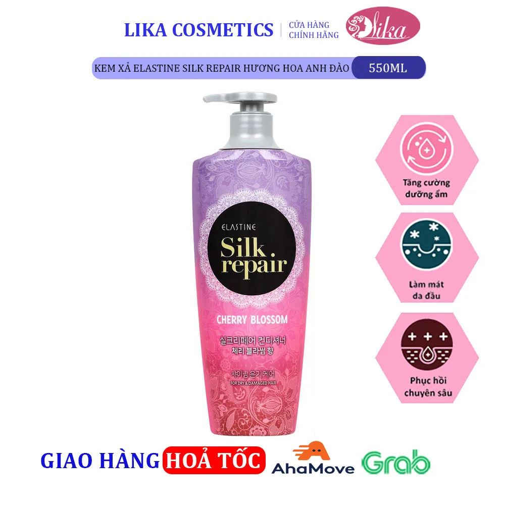 Kem xả Elastine Silk Repair Hương Hoa Anh Đào 550ml 1 Kem xả Elastine Silk Repair Hương Hoa Anh Đào 550ml