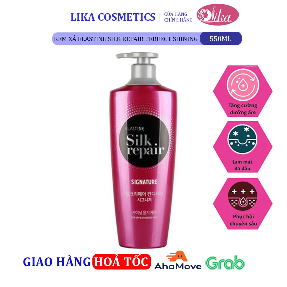 Kem xả Elastine Silk Repair Perfect Shining 550ml
