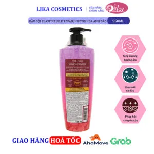 Lika Cosmetics - Mỹ Phẩm Tiêu Dùng Hàn Quốc 65 Dầu gội Elastine Silk Repair Hương Hoa Anh Đào 550ml
