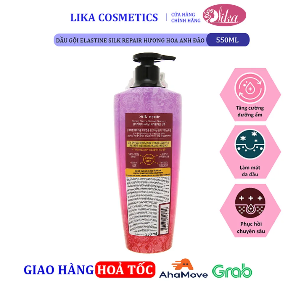 Dầu gội Elastine Silk Repair Hương Hoa Anh Đào 550ml