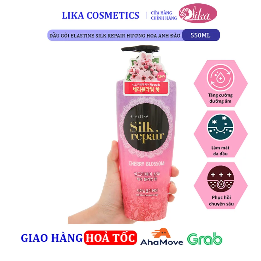 Dầu gội Elastine Silk Repair Hương Hoa Anh Đào 550ml