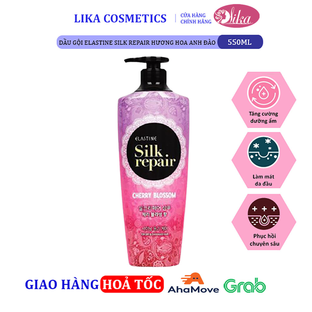 dau goi Elastine Silk Repair Huong Hoa Anh Dao 550ml